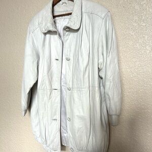 Ladies, Vintage white leather jacket